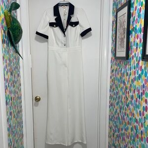 Pageant interview White and Black Jumpsuit